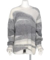 WOOL MOHAIR CREW NECK KNIT TOP