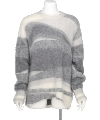 WOOL MOHAIR CREW NECK KNIT TOP