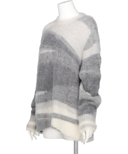 WOOL MOHAIR CREW NECK KNIT TOP