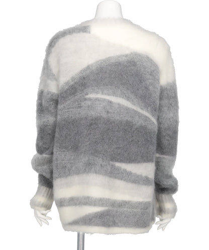 WOOL MOHAIR CREW NECK KNIT TOP