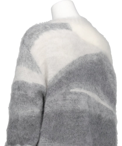 WOOL MOHAIR CREW NECK KNIT TOP