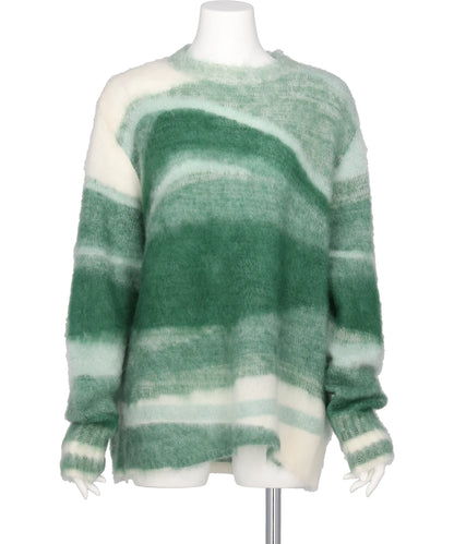 WOOL MOHAIR CREW NECK KNIT TOP
