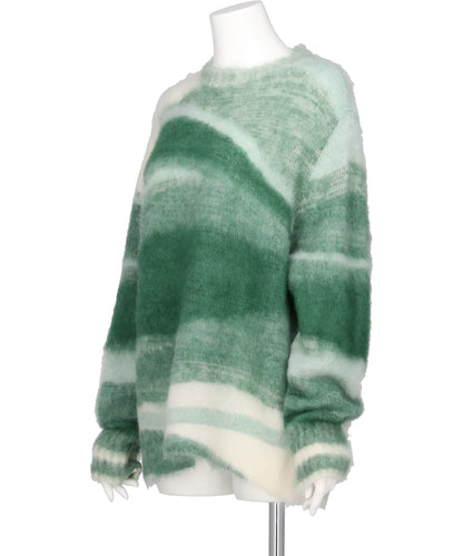 WOOL MOHAIR CREW NECK KNIT TOP