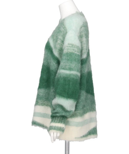 WOOL MOHAIR CREW NECK KNIT TOP