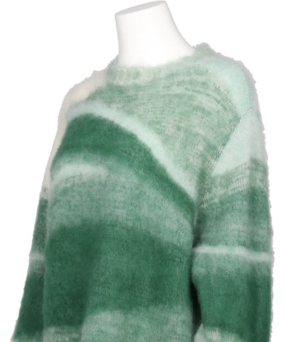WOOL MOHAIR CREW NECK KNIT TOP