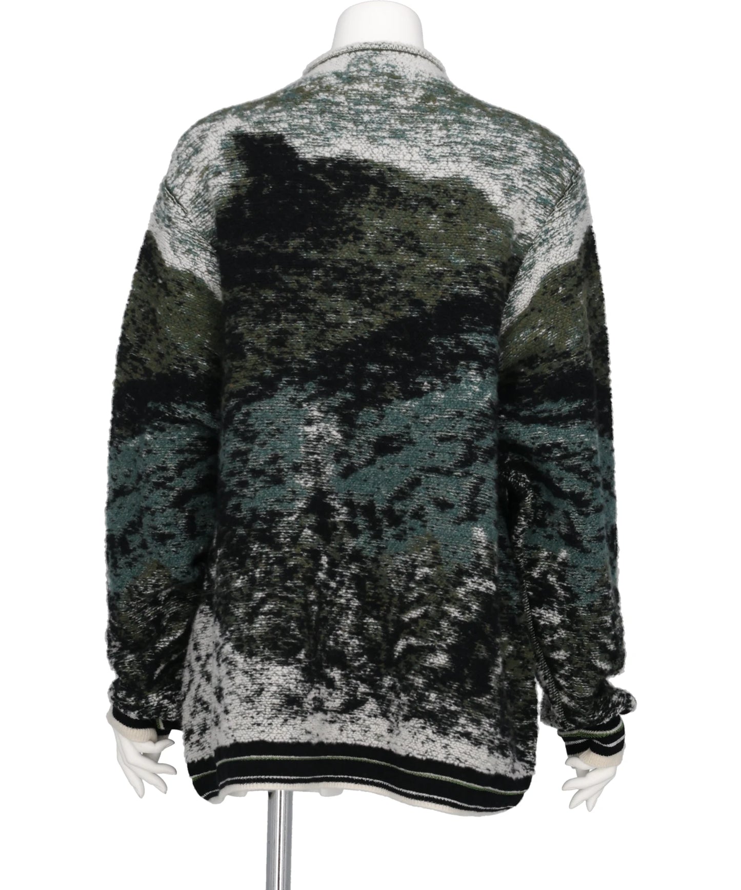 PILE JACQUARD HALF ZIP KNIT TOP