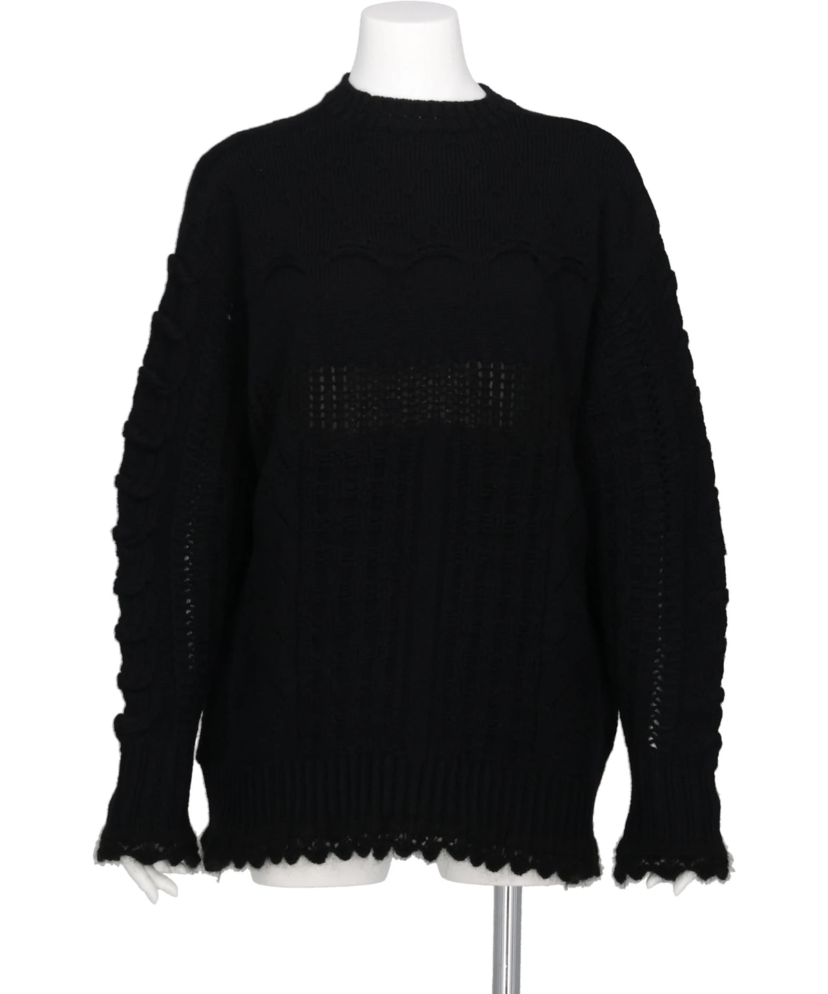 Mame Kurogouchi(マメクロゴウチ)	2026AW WOOL CABLE KNIT TOP　MM26FW-KN095