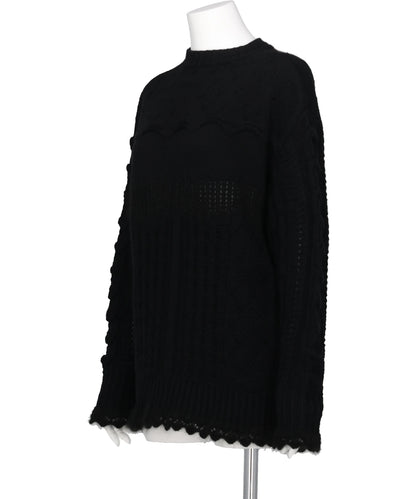WOOL CABLE KNIT TOP
