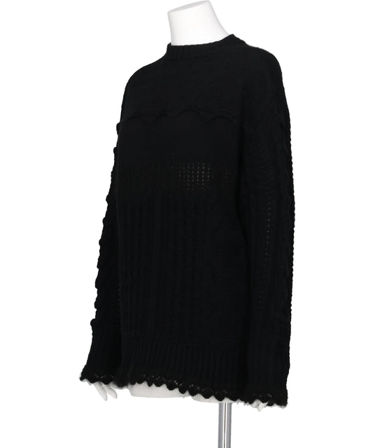 WOOL CABLE KNIT TOP