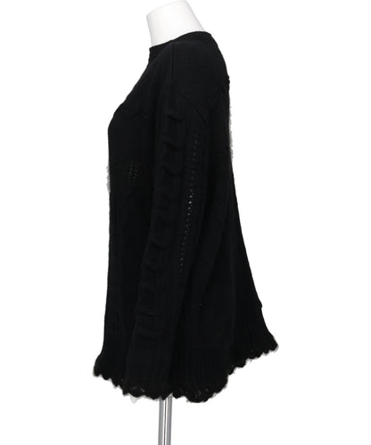 WOOL CABLE KNIT TOP