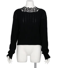 FETICO(フェティコ) 2026AW HAIRY LACE PANELED CROPPED PULLOVER FTC264-0706