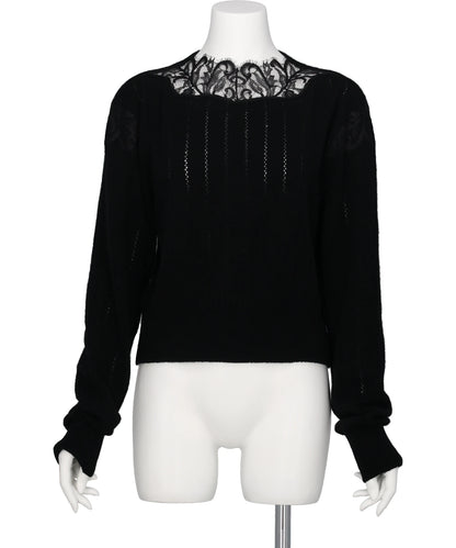 FETICO(フェティコ) 2026AW HAIRY LACE PANELED CROPPED PULLOVER FTC264-0706