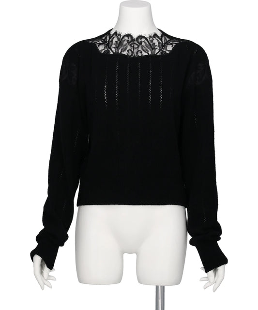 FETICO(フェティコ) 2026AW HAIRY LACE PANELED CROPPED PULLOVER FTC264-0706