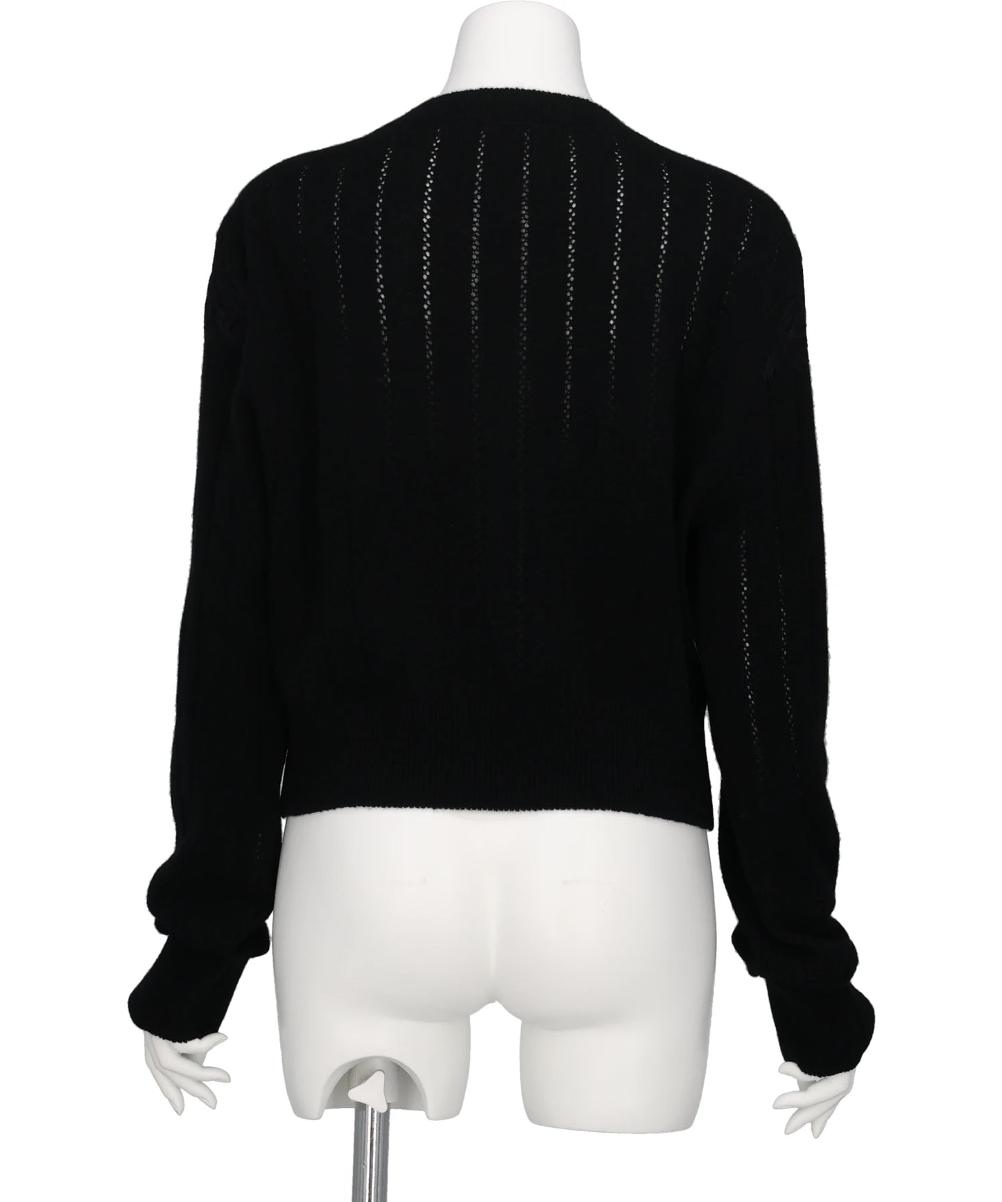 HAIRY LACE PANELED CROPPED PULLOVER