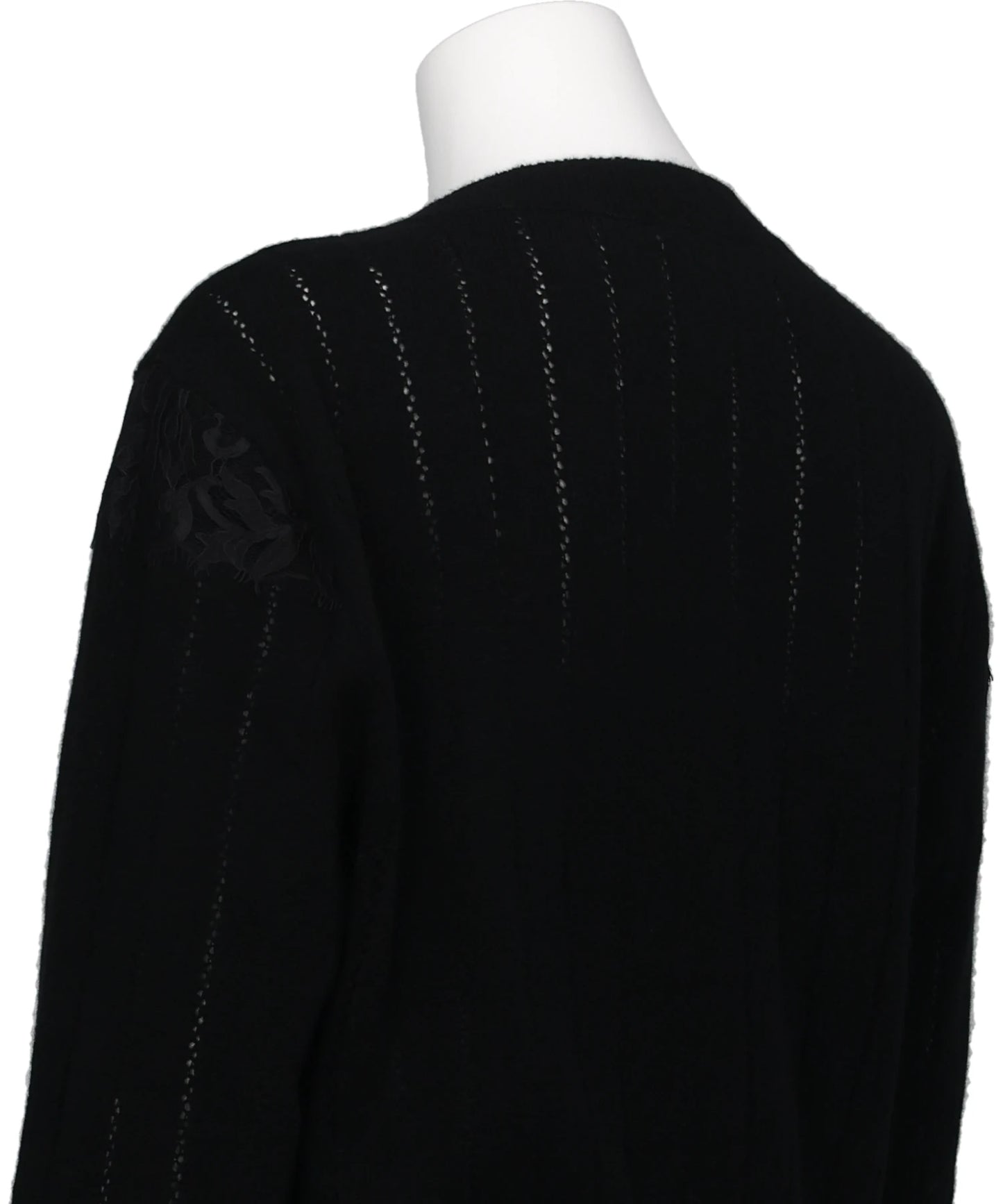 HAIRY LACE PANELED CROPPED PULLOVER