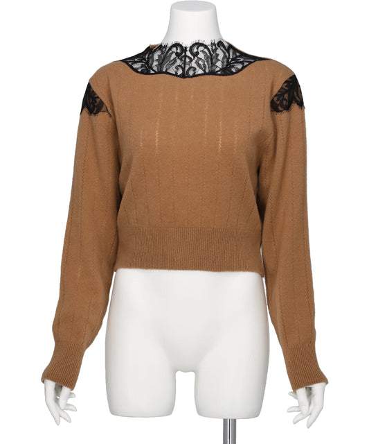 FETICO(フェティコ) 2026AW HAIRY LACE PANELED CROPPED PULLOVER FTC264-0706