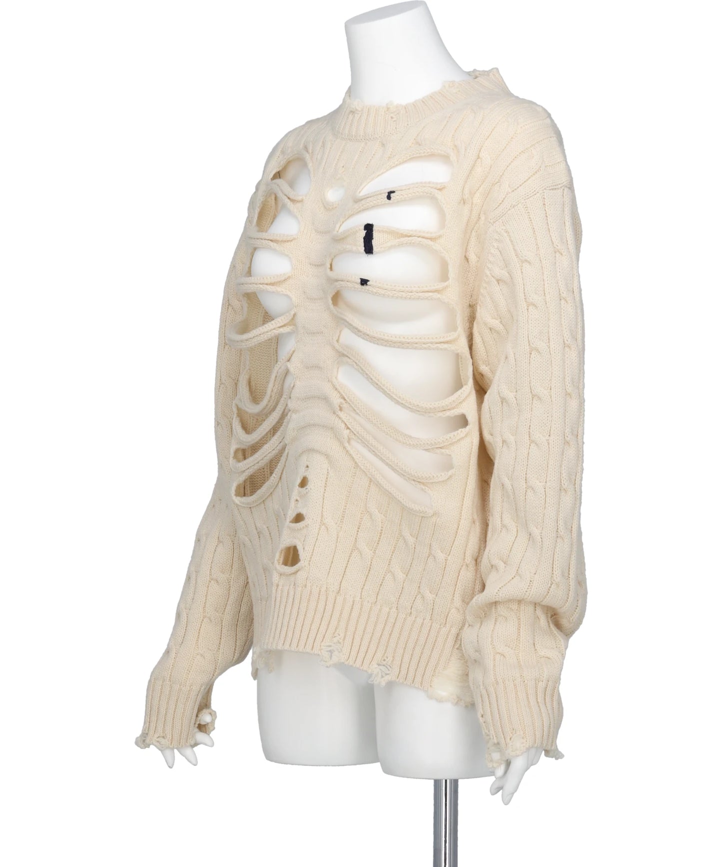 RIB CAGE CABLE KNIT PULLOVER