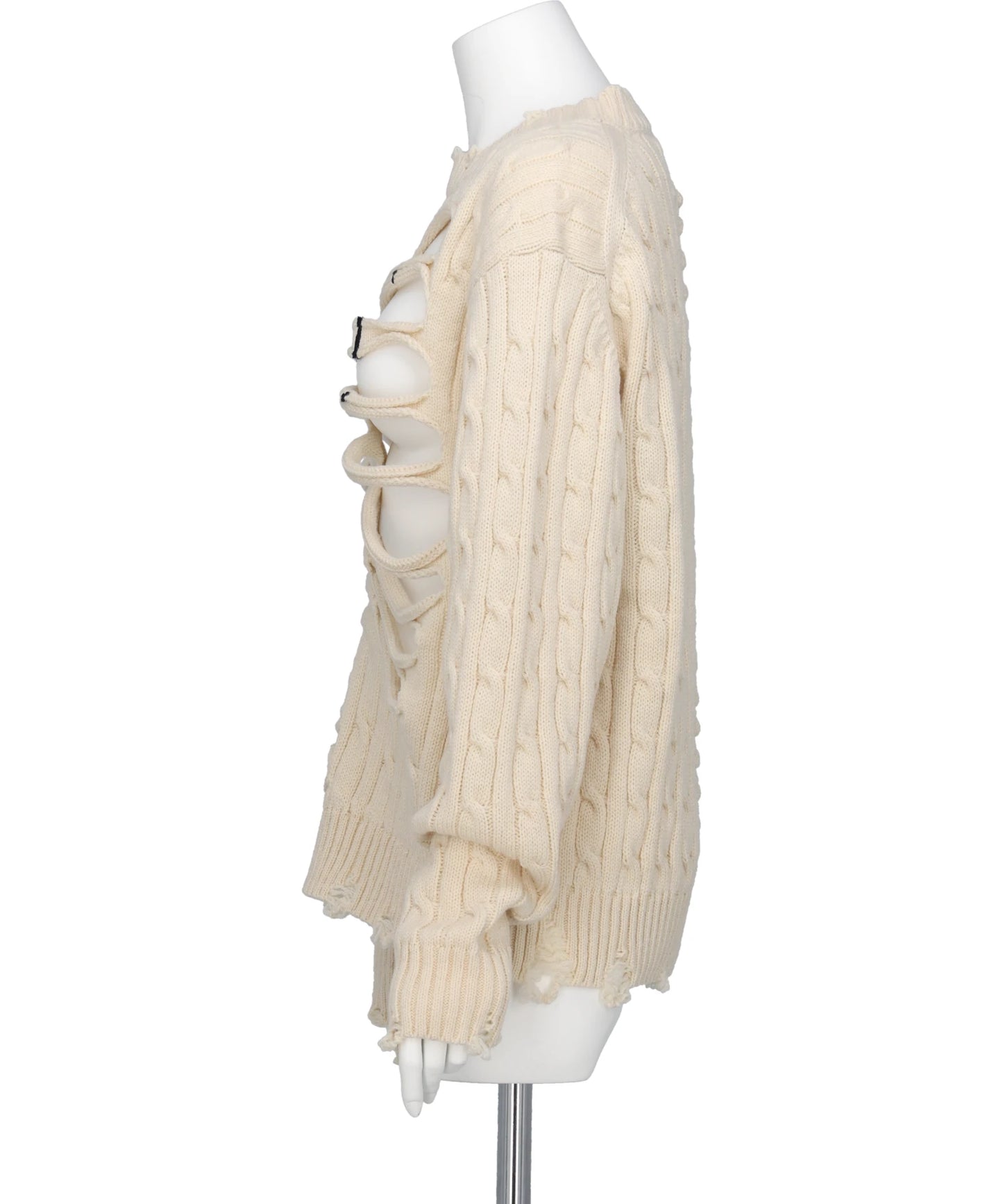 RIB CAGE CABLE KNIT PULLOVER