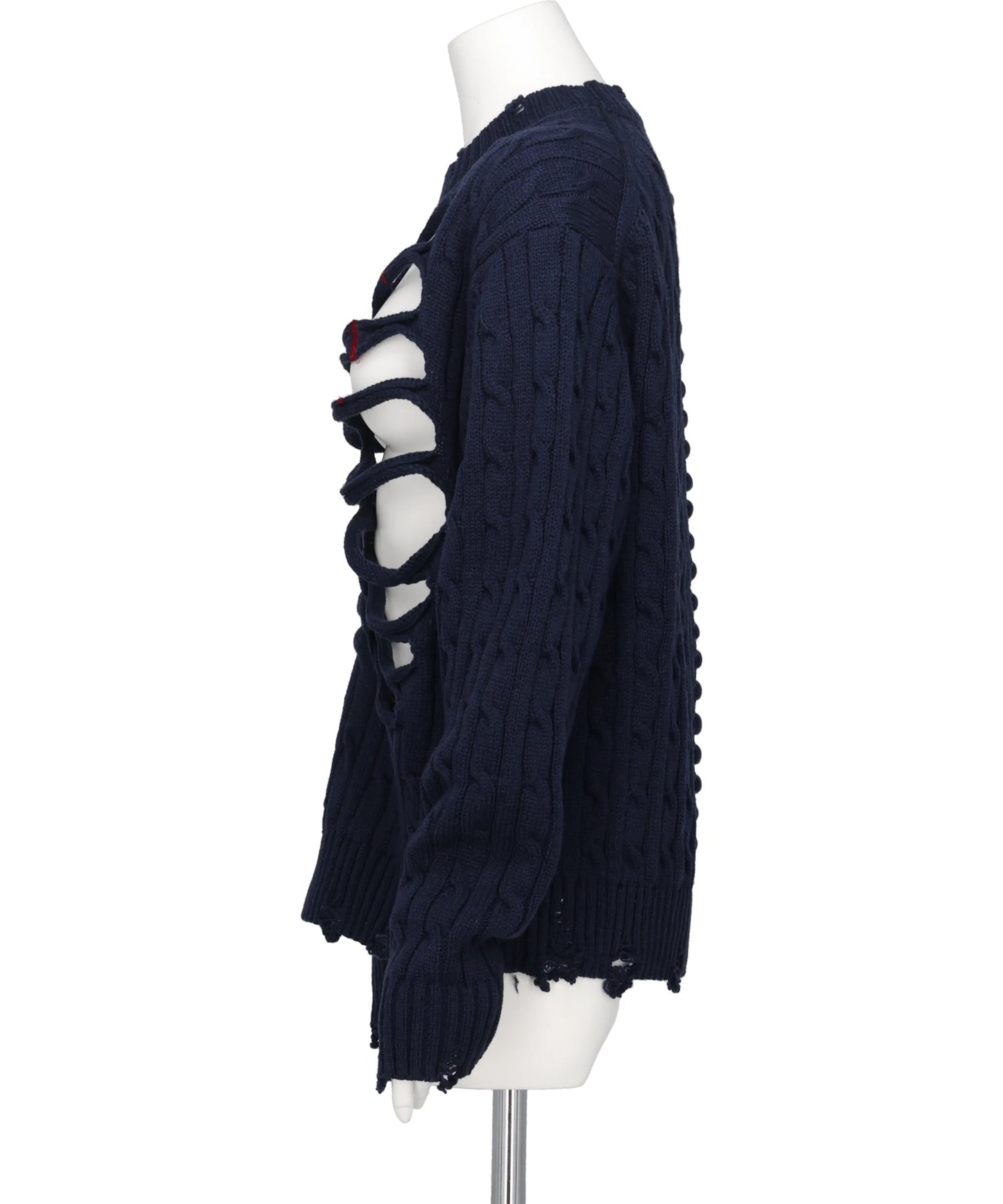RIB CAGE CABLE KNIT PULLOVER