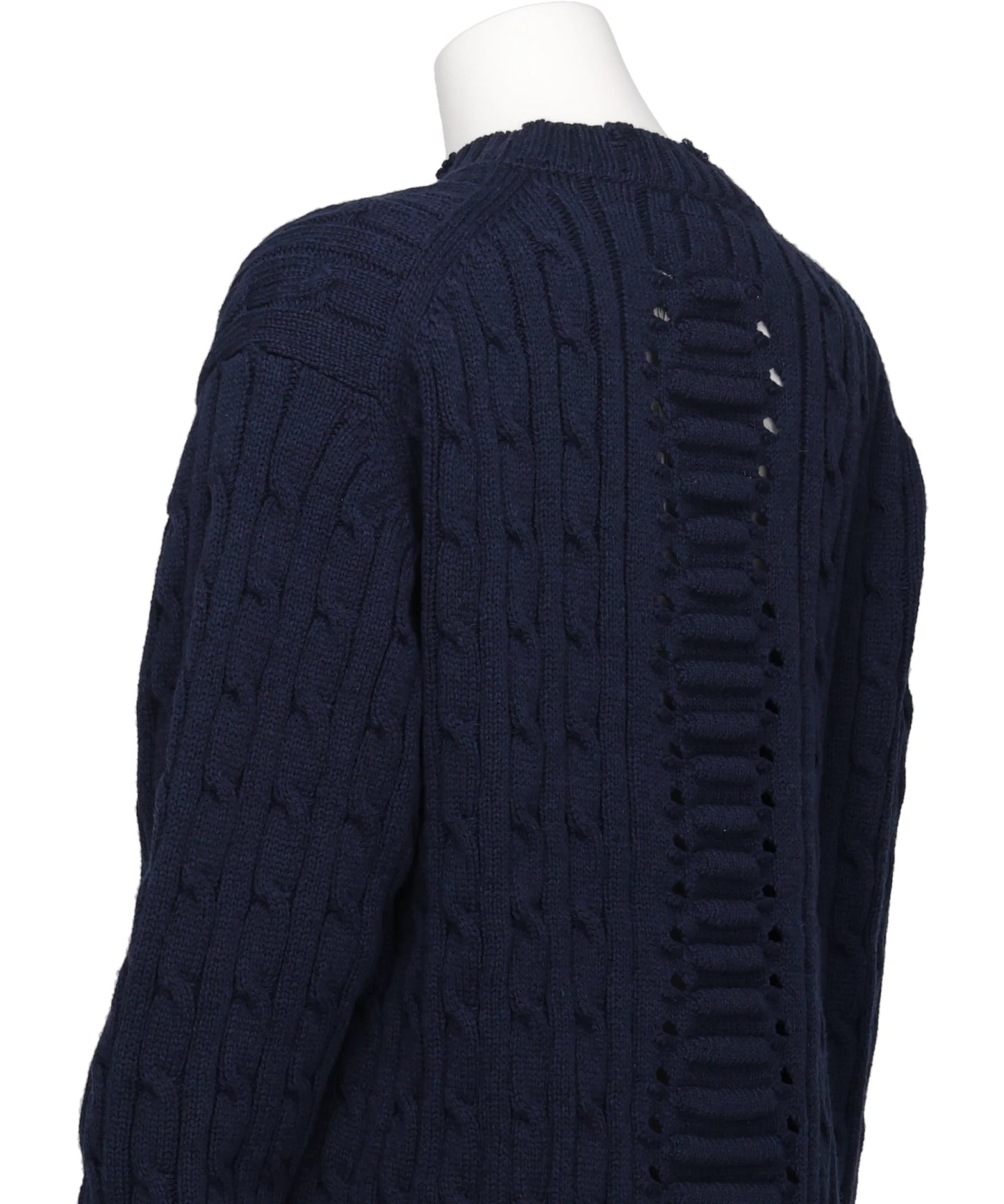 RIB CAGE CABLE KNIT PULLOVER