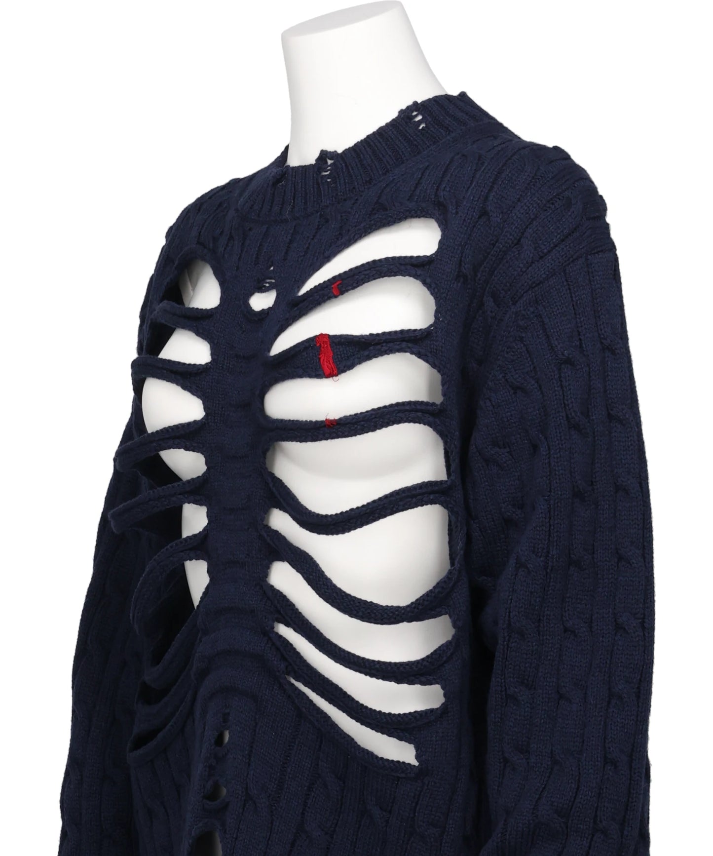 RIB CAGE CABLE KNIT PULLOVER