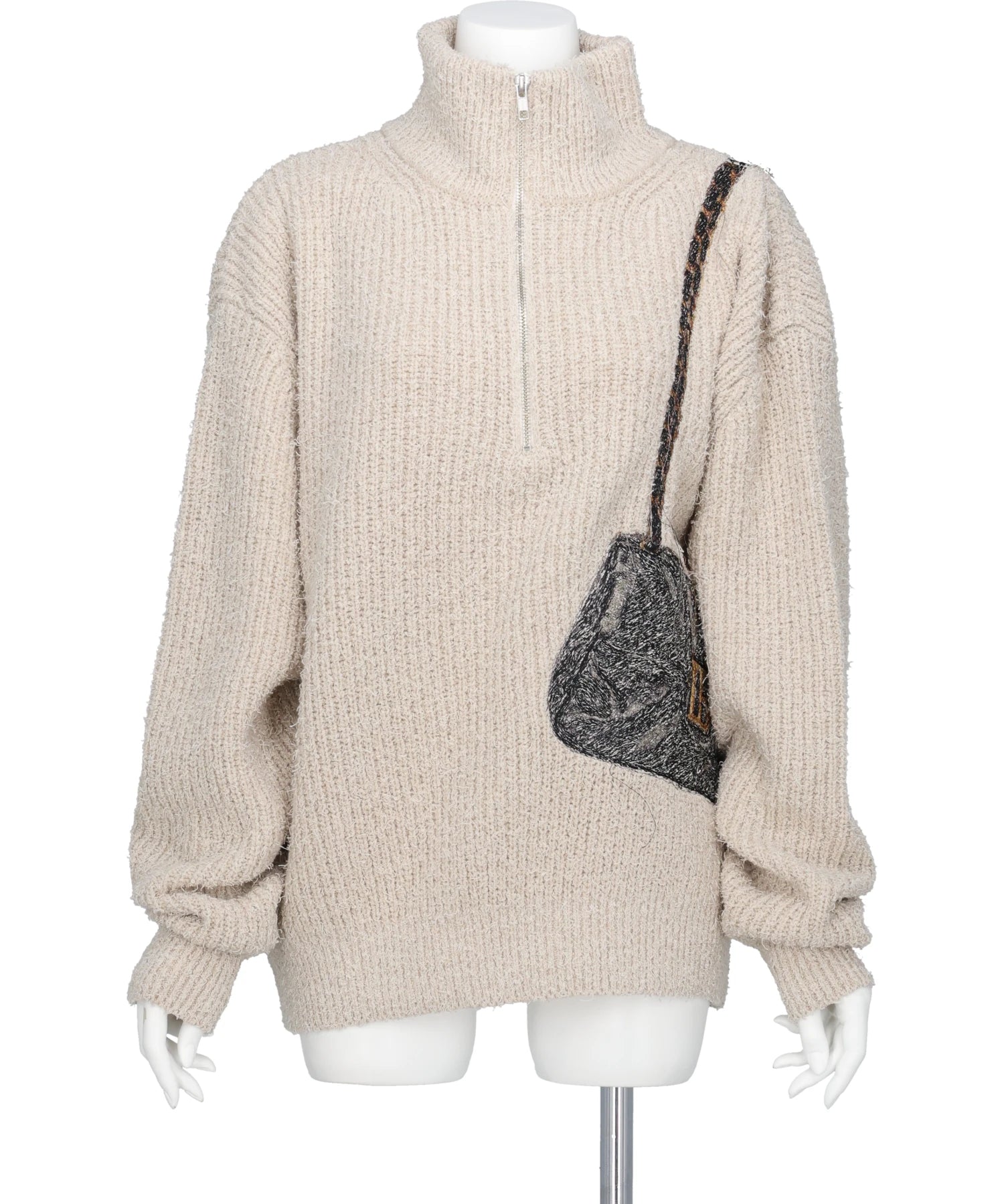 doublet（ダブレット）TROMPE L'OEIL EMBROIDERY HALF ZIP KNIT