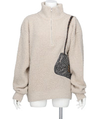doublet（ダブレット）TROMPE L'OEIL EMBROIDERY HALF ZIP KNIT