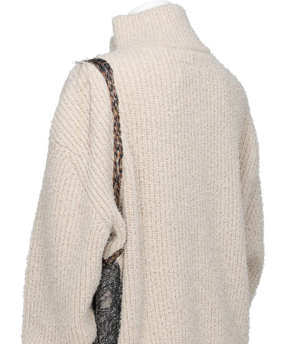 TROMPE L'OEIL EMBROIDERY HALF ZIP KNIT