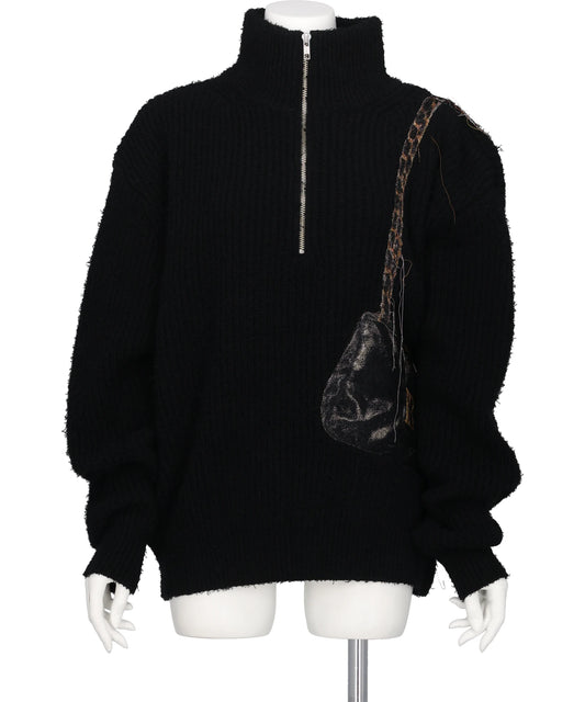 doublet（ダブレット）TROMPE L'OEIL EMBROIDERY HALF ZIP KNIT
