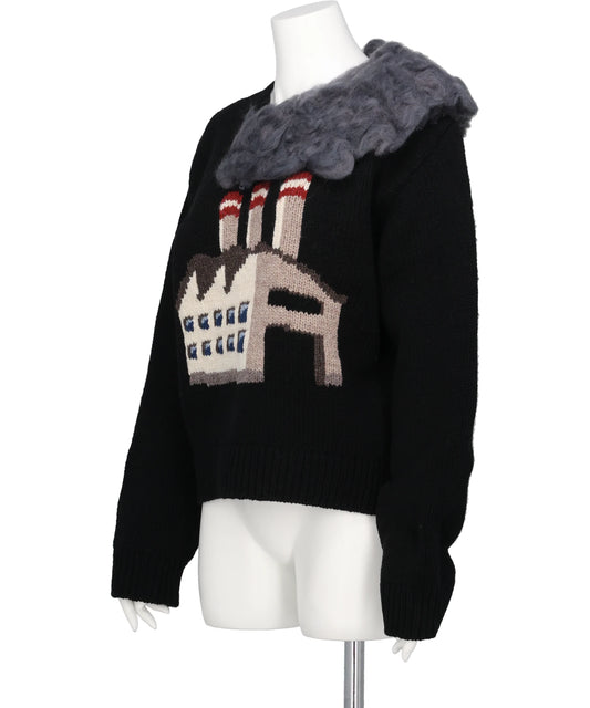 SMOKING FACTORY INTARSIA KNIT PULLOVER