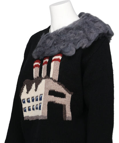 SMOKING FACTORY INTARSIA KNIT PULLOVER