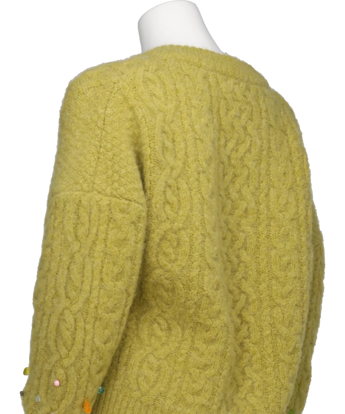 V-NECK KNIT WITH BEADED SLEEVES