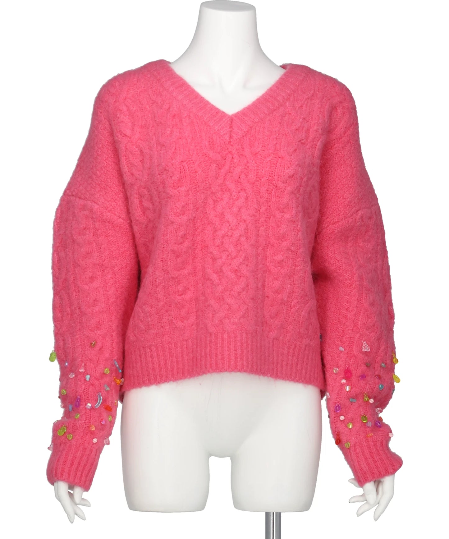 Chika Kisada(チカ キサダ)V-NECK KNIT WITH BEADED SLEEVES