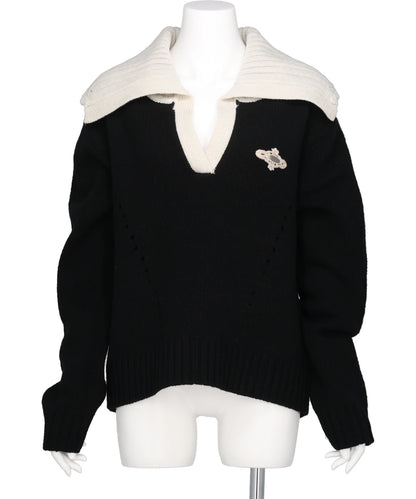 tanakadaisuke(タナカダイスケ) 2026AW BIG COLLAR KNIT PULLOVER TD-26AW-KN53