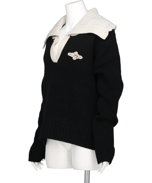BIG COLLAR KNIT PULLOVER