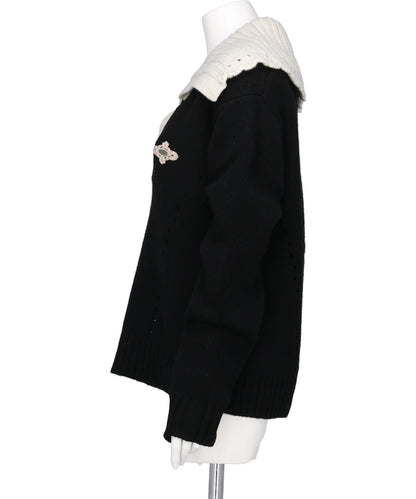 BIG COLLAR KNIT PULLOVER