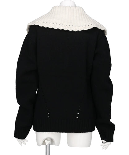BIG COLLAR KNIT PULLOVER