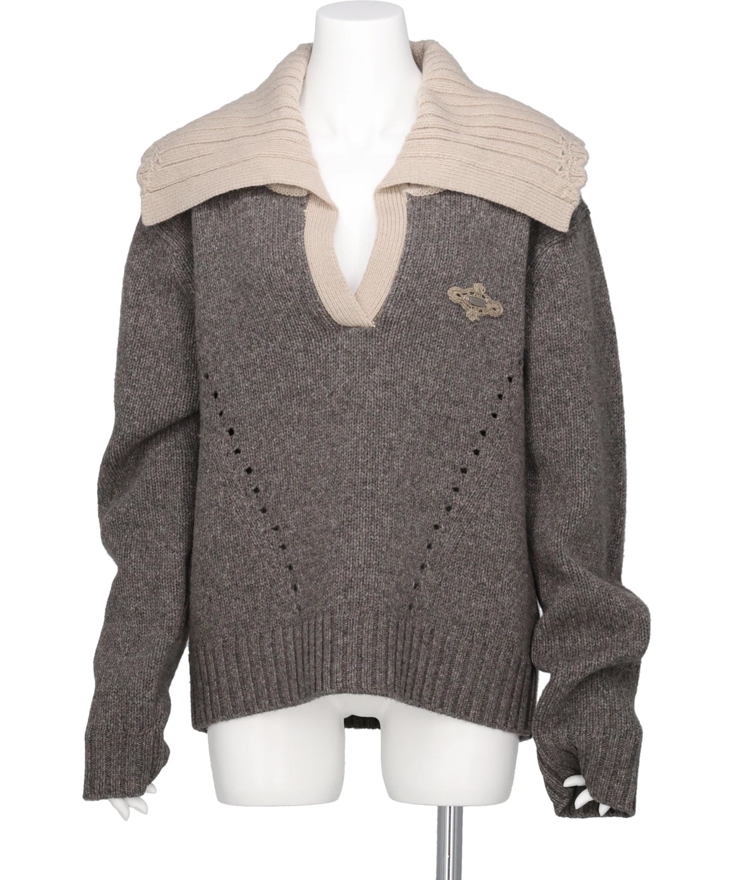 BIG COLLAR KNIT PULLOVER