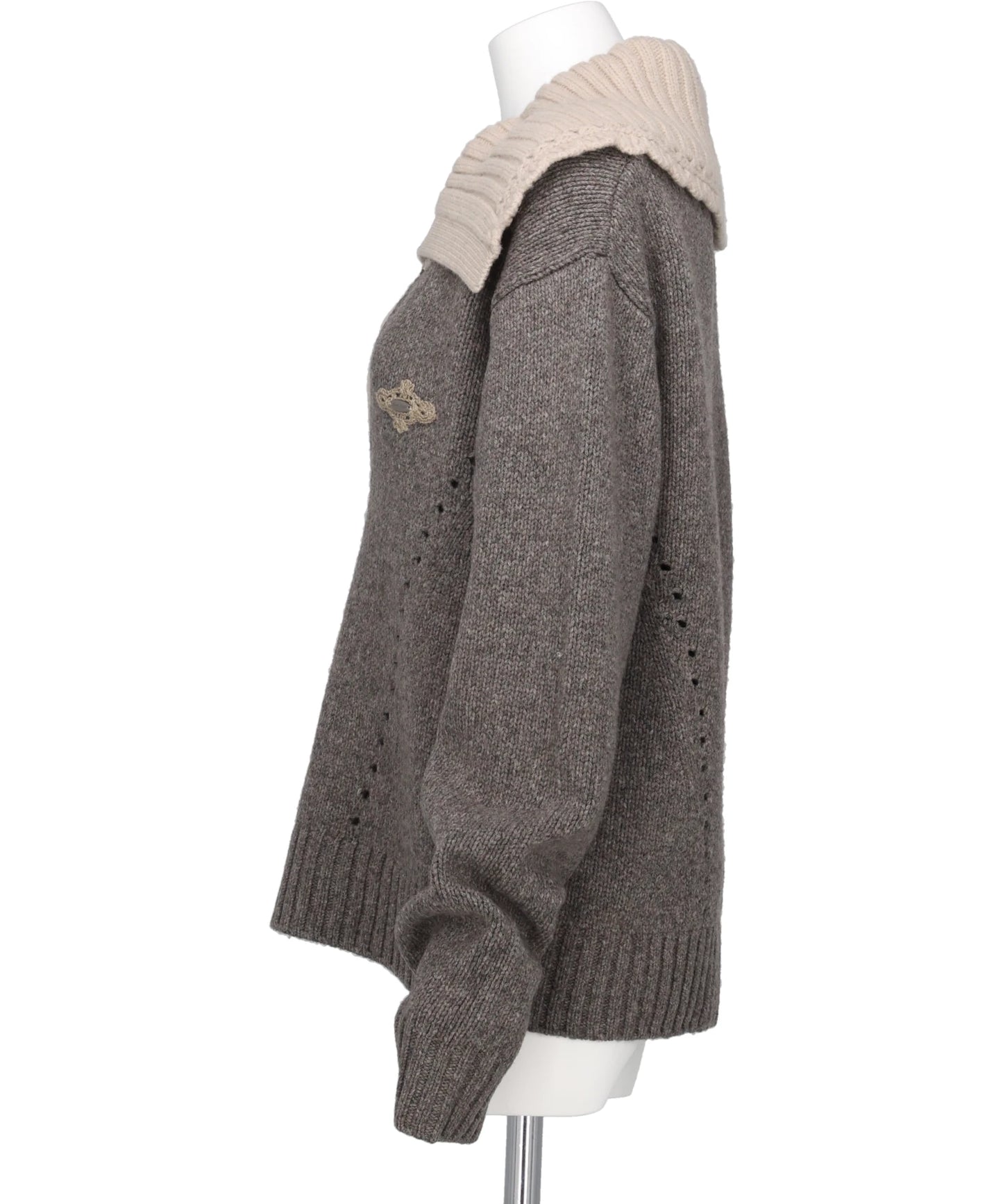 BIG COLLAR KNIT PULLOVER