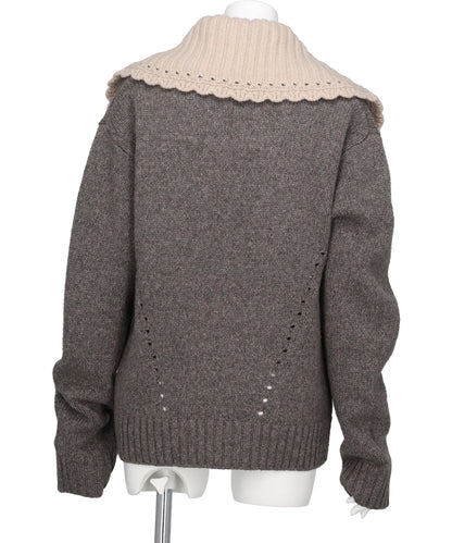 BIG COLLAR KNIT PULLOVER