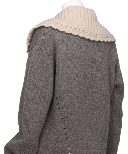 BIG COLLAR KNIT PULLOVER