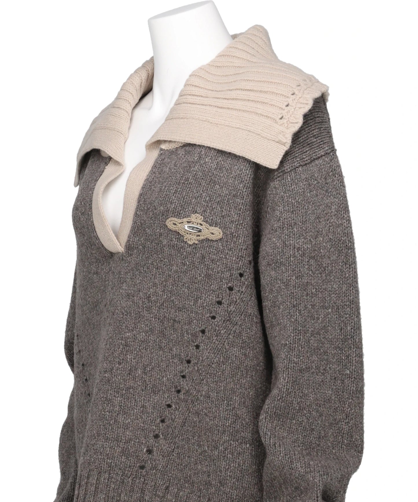 BIG COLLAR KNIT PULLOVER