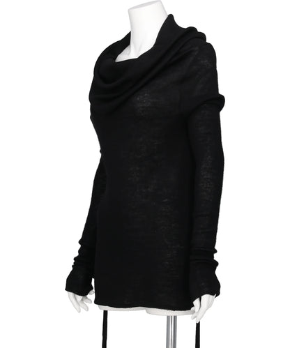 BABY ALPACA DRAPED KNIT TOP