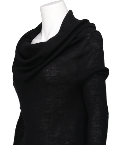 BABY ALPACA DRAPED KNIT TOP