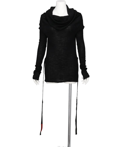 BABY ALPACA DRAPED KNIT TOP