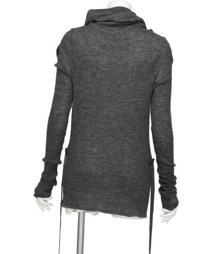 BABY ALPACA DRAPED KNIT TOP
