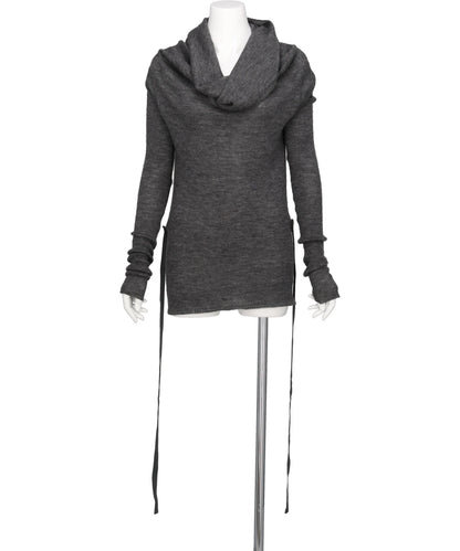 BABY ALPACA DRAPED KNIT TOP