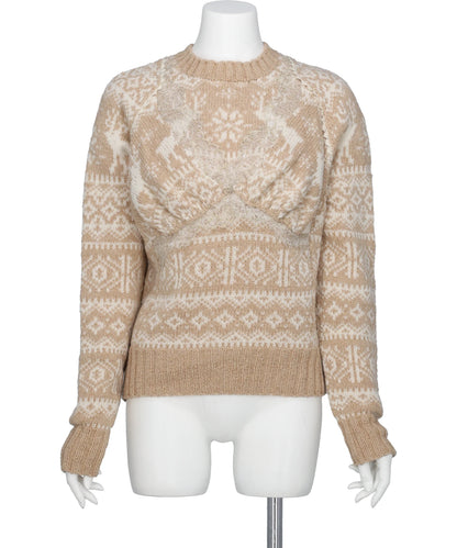 pillings(ピリングス) PS26AW-019 DECORATIVE NORDIC SWEATER