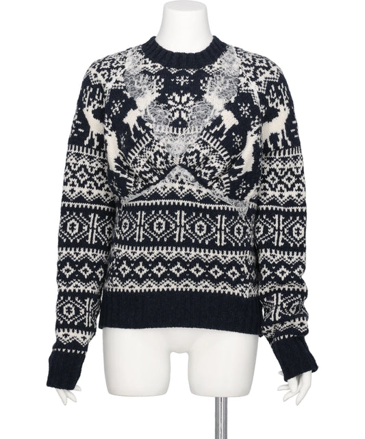 pillings(ピリングス)PS26AW-019 DECORATIVE NORDIC SWEATER