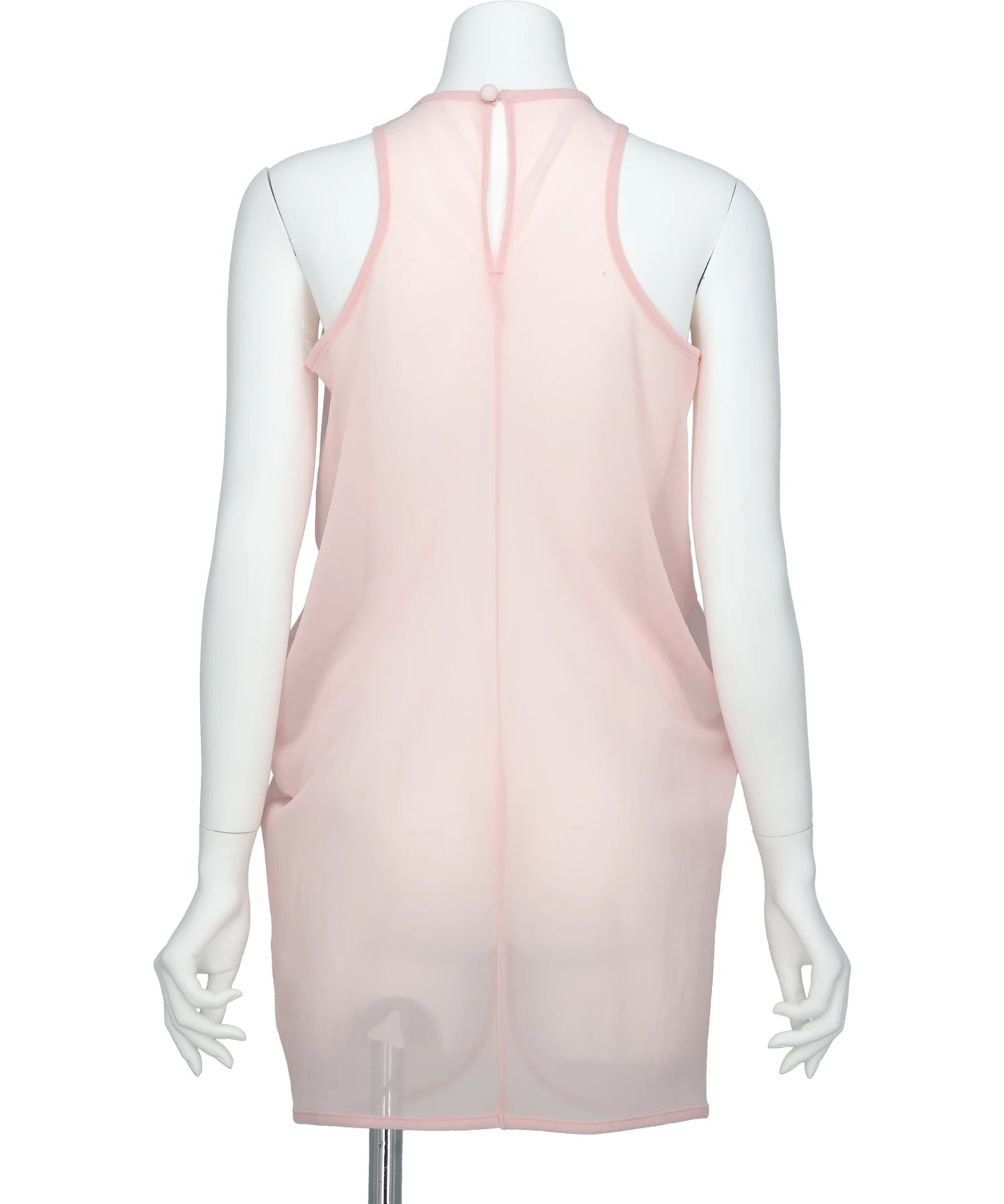 DRAPED JERSEY SHEER SLEEVELESS TOP